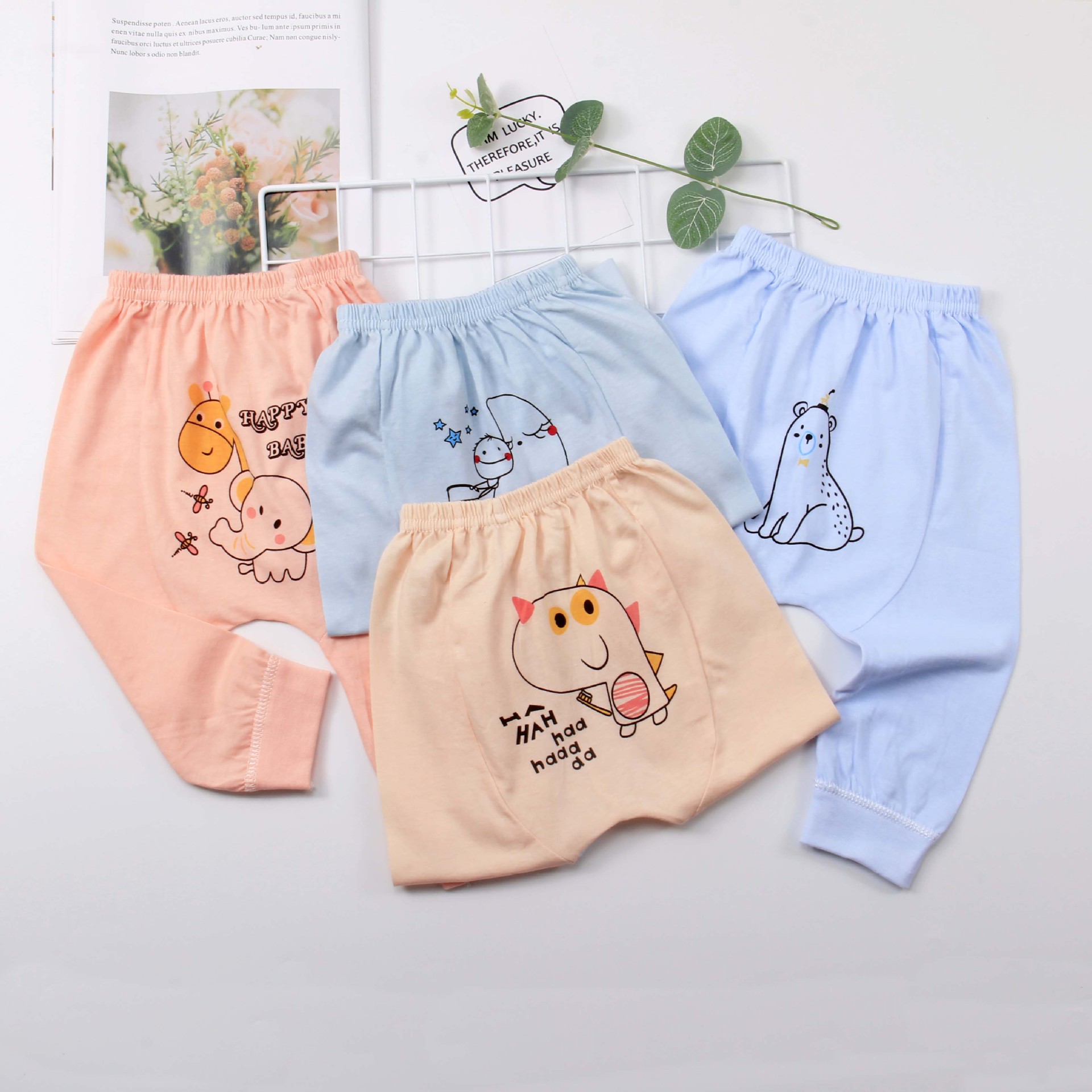 baby trousers spring and autumn Primer pp men and women baby trousers Thin section Male treasure Nubao Haren pants spring clothes