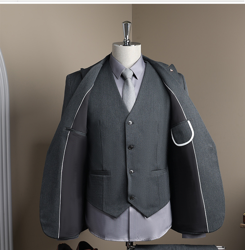 Modern Slim Fit Men's Blazer Single Button Wedding Business Suit_voghion.com