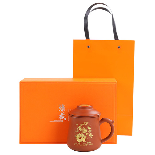 Purple clay tea cup filter mug tea separation office tea brewing cup ceramic cup water cup business gift with logo