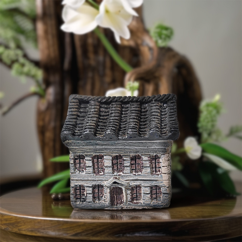 Casa de campo casa antigua decoración de maceta accesorios de bonsai decoración de resina creativa pecera paisajismo al por mayor