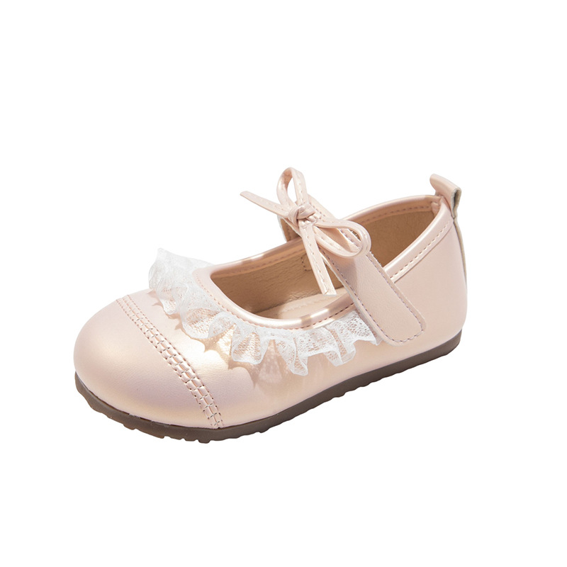 Zapatos de cuero de moda para niñas 2026 primavera y verano nuevos zapatos de arco de encaje para niños zapatos de princesa de estilo único image 6