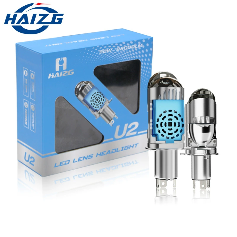HAIZG новый трансграничный автомобильная светодиодная фара U2 матрица двойная световая линза H4 дальний и ближний автомобиль светодиодные фары