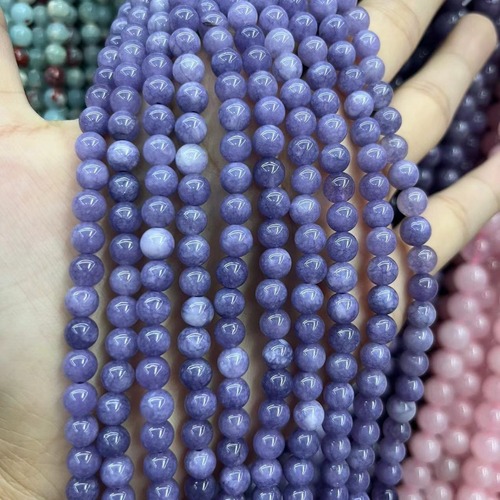 Factory direct sale purple agate 8mm 6mm round beads scattered beads DIY jewelry accessories natural stone scattered beads live stream