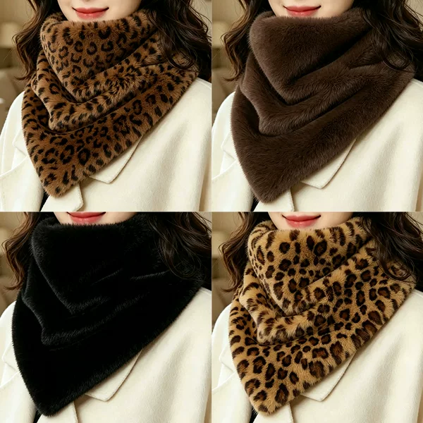 Autumn and Winter Warm Faux Mink Fur Triangle Scarf, Stylish and Versatile Faux Fur Collar Neck Protector, Furry Triangle Scarf