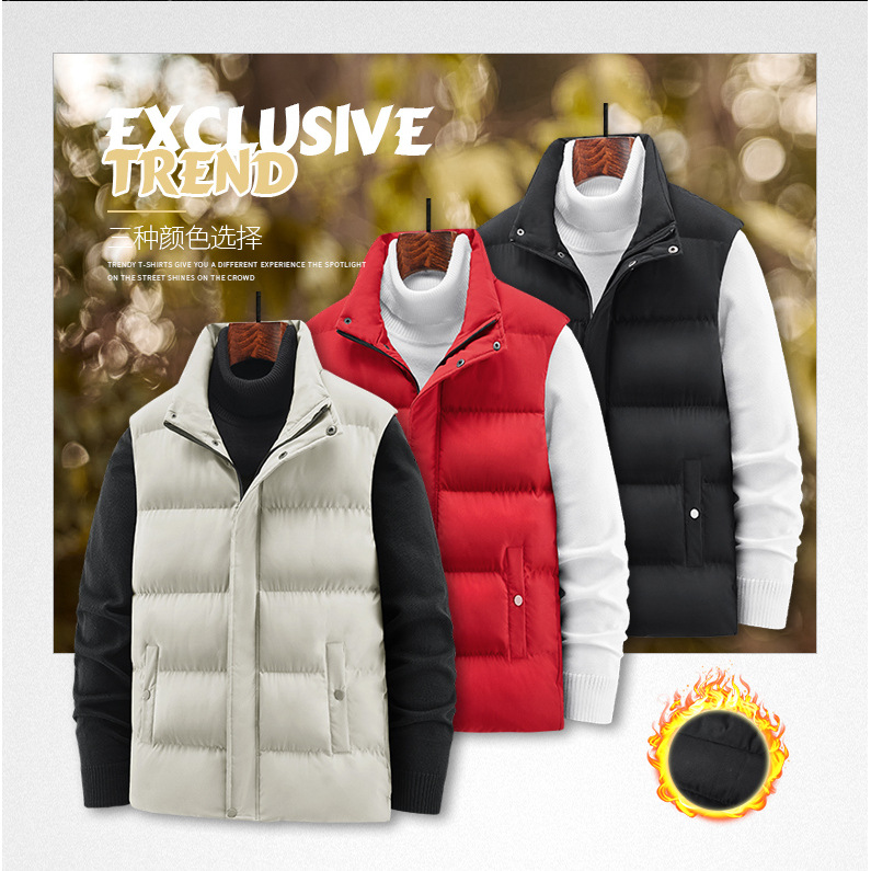 Жилет мужской осенний и зимний плечи повседневный стоячий воротник хлопковый жилет тренд куртка мужской жилет