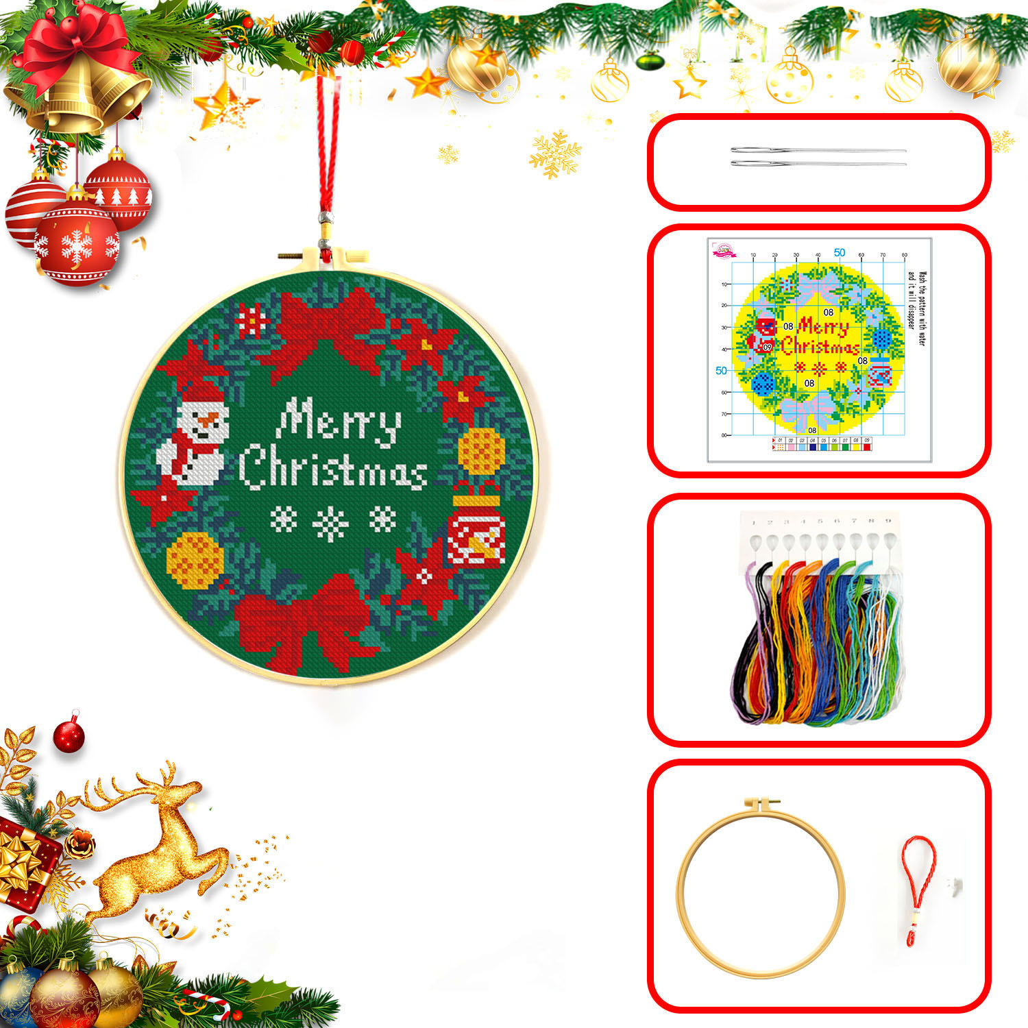 Mona Lisa Royal Crosspoint Navidad colección de un nuevo estilo moderno simple lindo bordado de hilo decorativo hecho a mano image 7