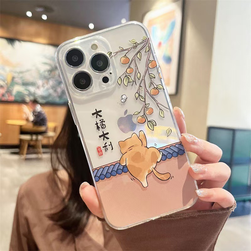 Big Orange para iphone16promax funda para teléfono móvil transparente Apple 15 anti-caída 14pro Japón y Corea 13/12