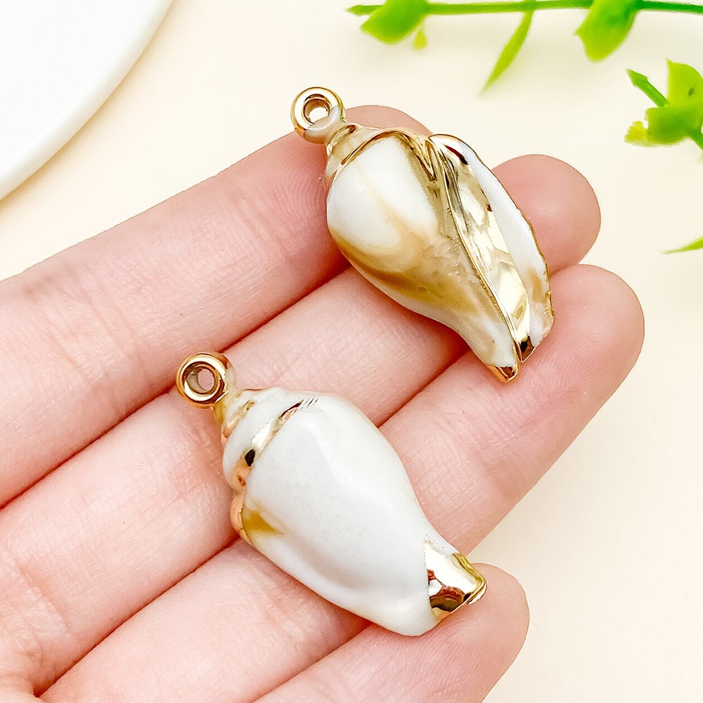 15 galvanizado láser marino oro acrílico imita concha colgante diy hecha a mano collar joyas accesorios image 12