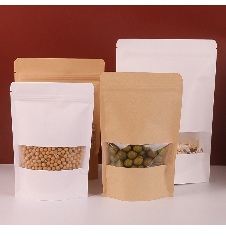 Simple Style Solid Color CPP PET Kraft Paper Food Packaging Bag Envelope Bag display picture 2