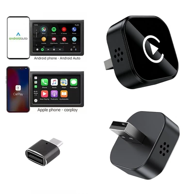 Classic cross-border bestseller wireless carplay box Android auto adapter 2-in-1 car wired to wireless converter (Simsiz CarPlay və Android Auto) - k27-black-neutral-overseas-version-adapter