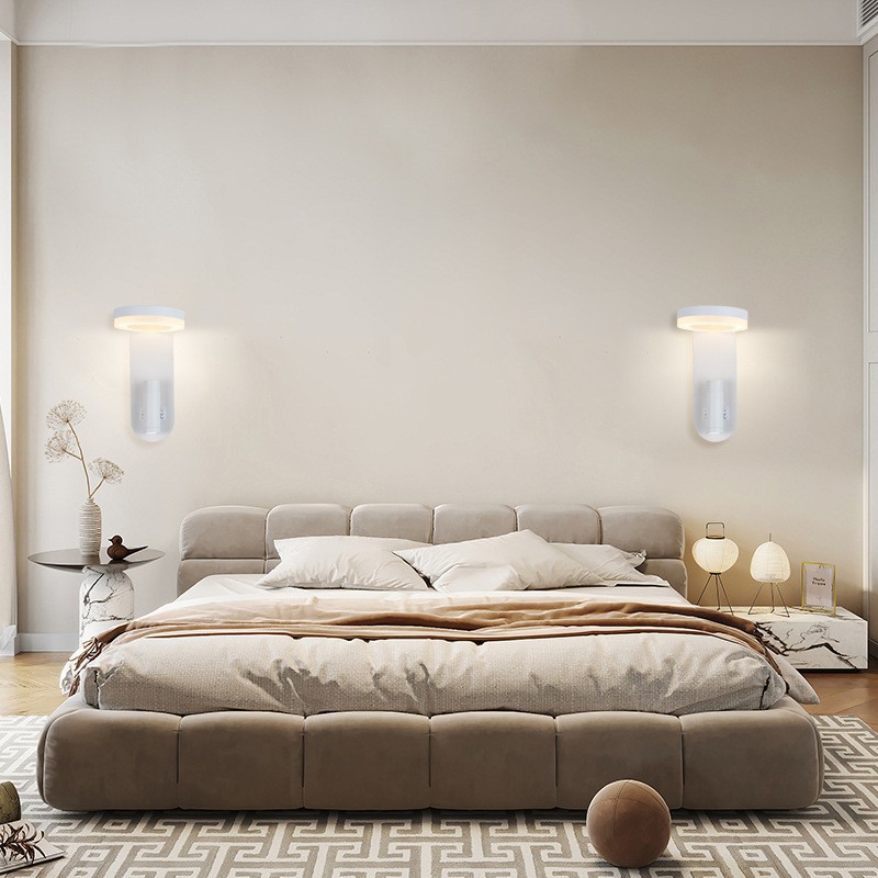 Personalidad nórdica creativa cabecera de cama de dormitorio simple con doble interruptor protector de ojos luminoso interior led para el hogar moderno