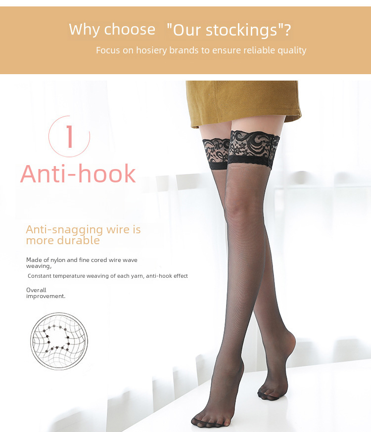 Europe et États-Unis chaussettes sexy au genou bas antidérapants bas chaussettes cuisses chaussettes hautes fines femmes usine directe en gros Yiwu_voghion.com