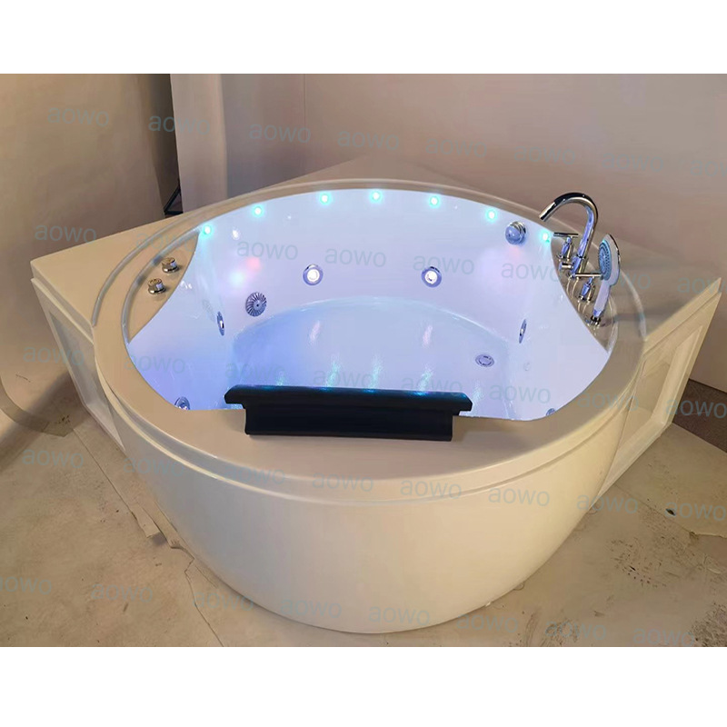 Foshan fábrica doble bañera acrílico 1,55 surf masaje burbuja baño color luz temperatura constante pareja bañera grande