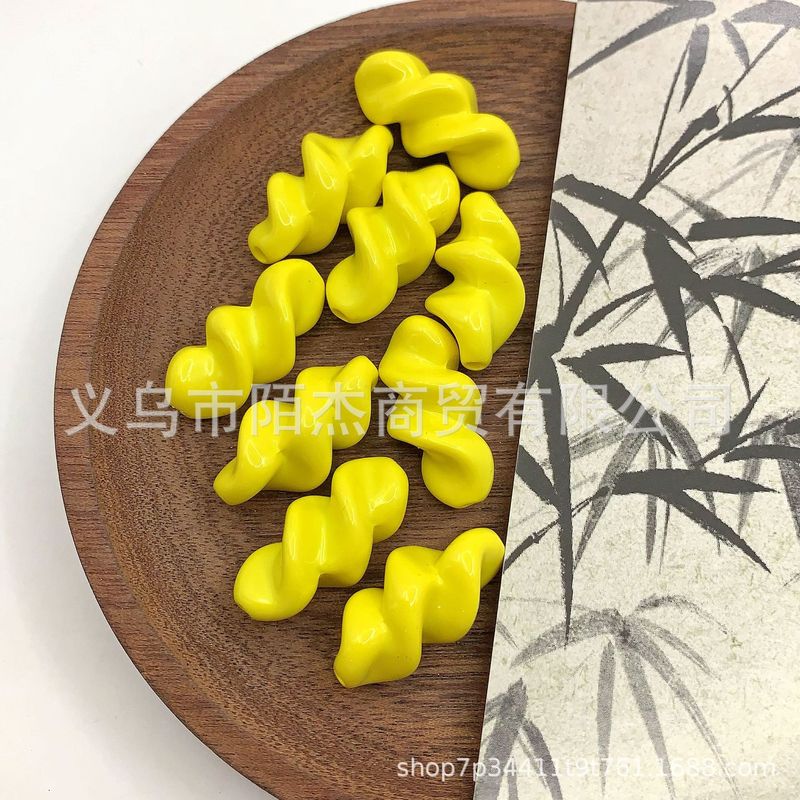直孔烤漆15色浪味仙螺纹彩色珠 DIY串珠散珠手机链条挂件材料配饰|undefined