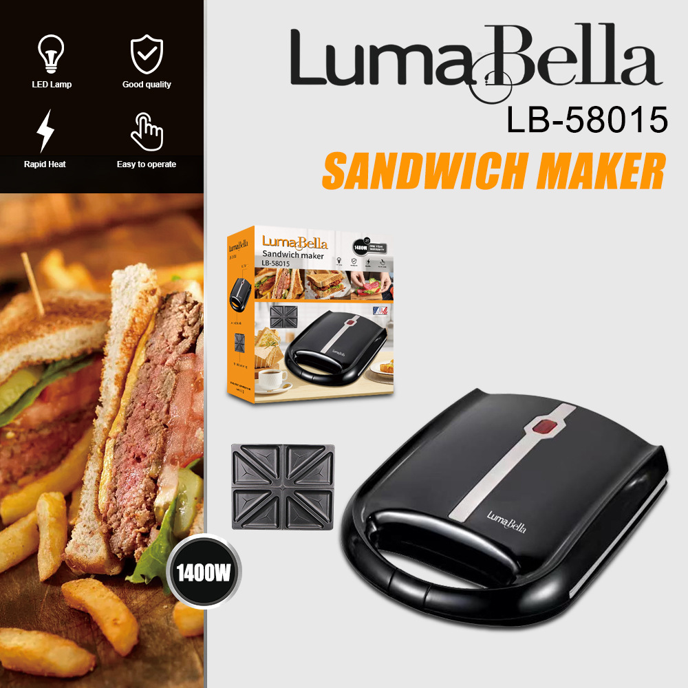 Foreign Trade Lumabella58015 Sandwich Machine Large Plate Toast Bread Machine Breakfast Machine Sandwich Maker