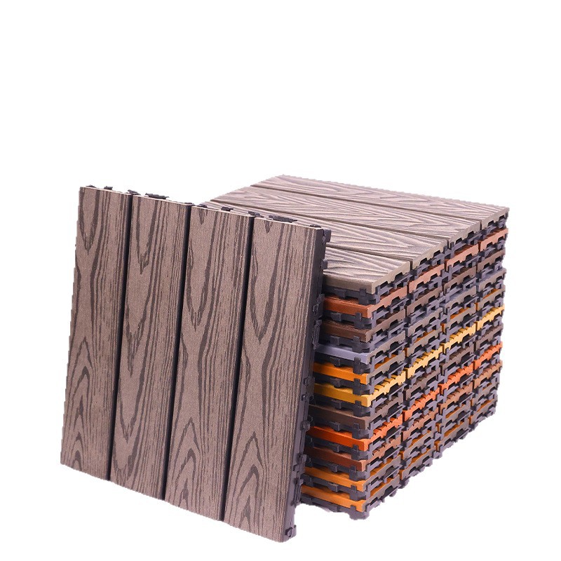 Piso de Madera Plástica para Exterior 20mm Impermeable y Anticorrosivo para Balcón y Patio