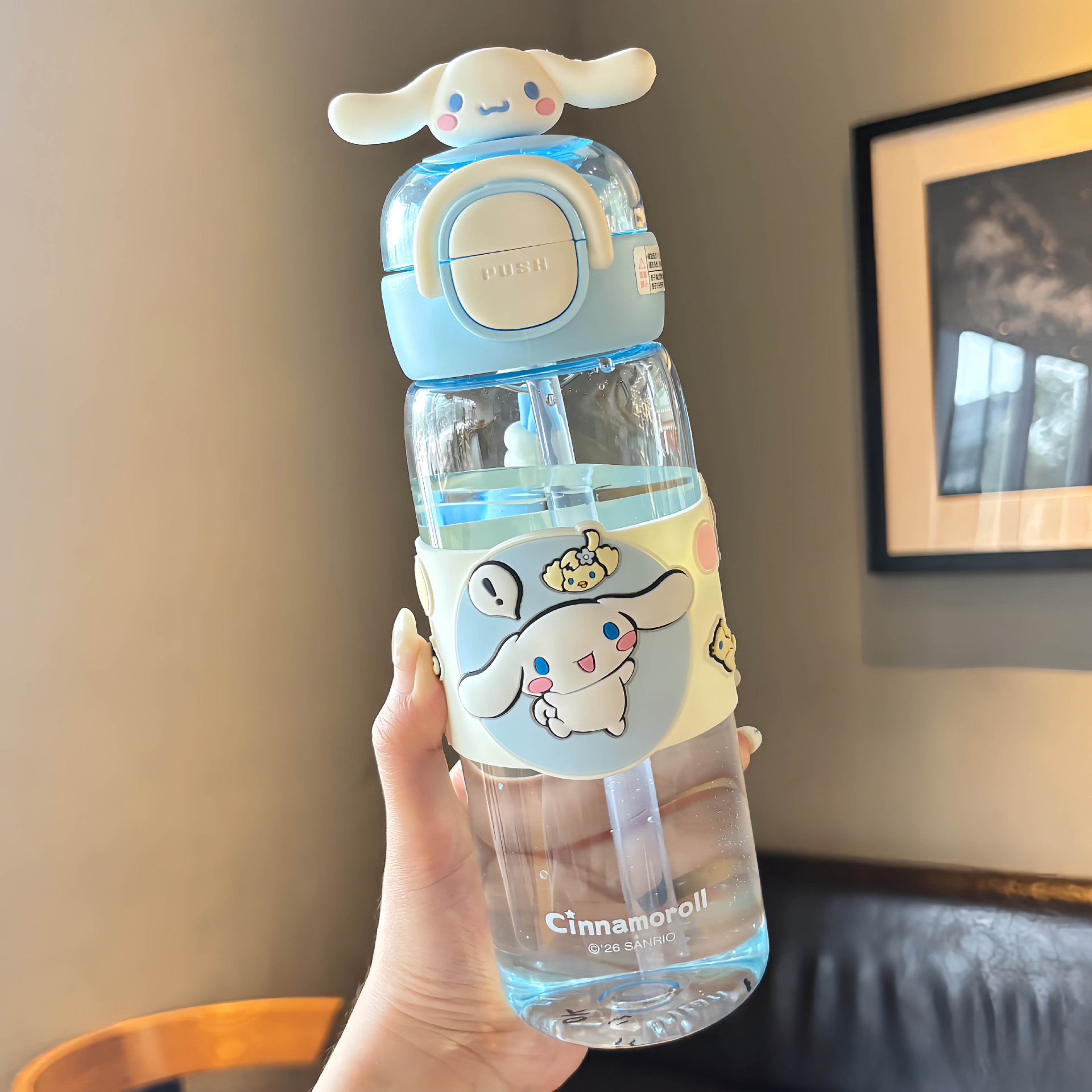 Sanliogou tazas de agua para niños resistentes a altas temperaturas, tazas de paja anticaídas, tazas de plástico lindas de gran capacidad, especialmente para estudiantes en la escuela