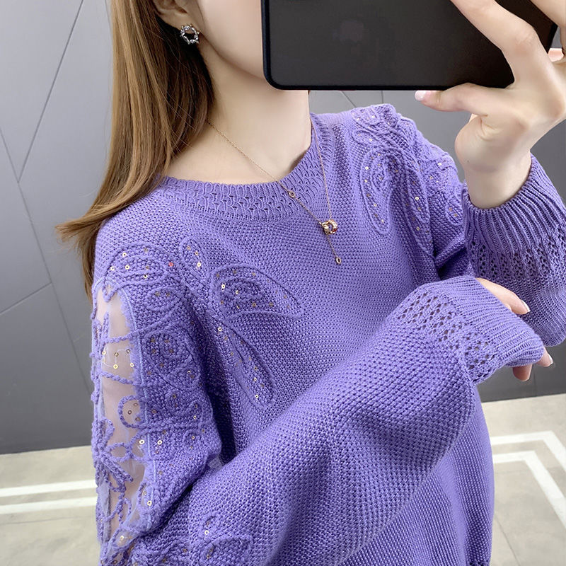 Hollow Sweater Women's Thin Spring and Summer 2024 New Korean Loose Sweater Women's Base Shirt Top for Outer Wear