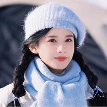 批发E针织毛线帽女冬护耳包头帽保暖百搭套头帽显脸小旅游防寒帽
