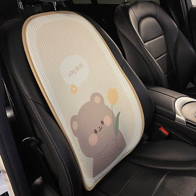 High-Quality Cartoon Cute Rear Ventilated Multi-function pad - quality-upgradesummer-ice-silk-light-colored-bear-backrest-1-piece