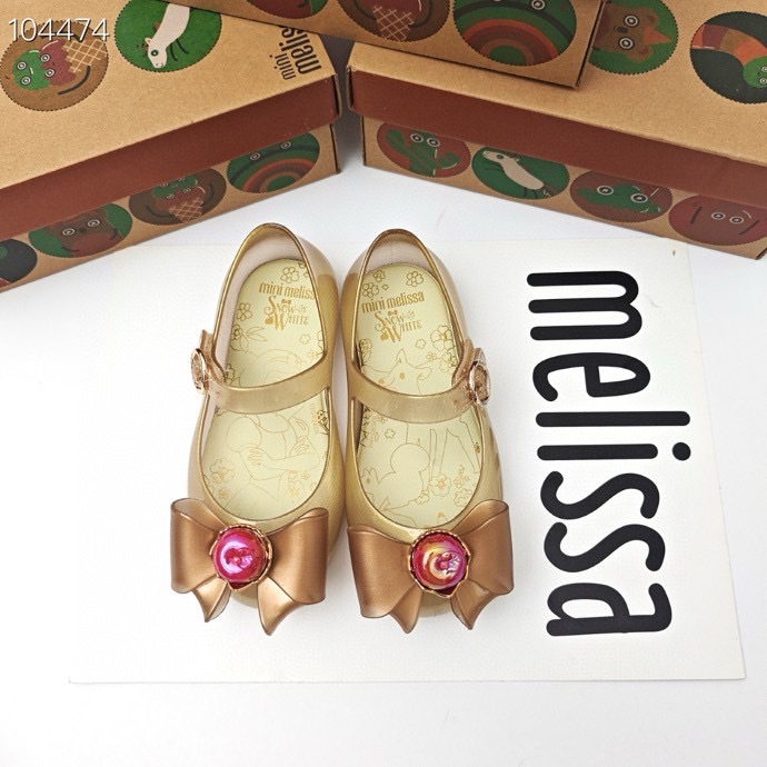 Melissa mismo estilo niña punta redonda zapatos individuales Baotou Aisha princesa zapatos dulces de gelatina de cristal plano con lazo