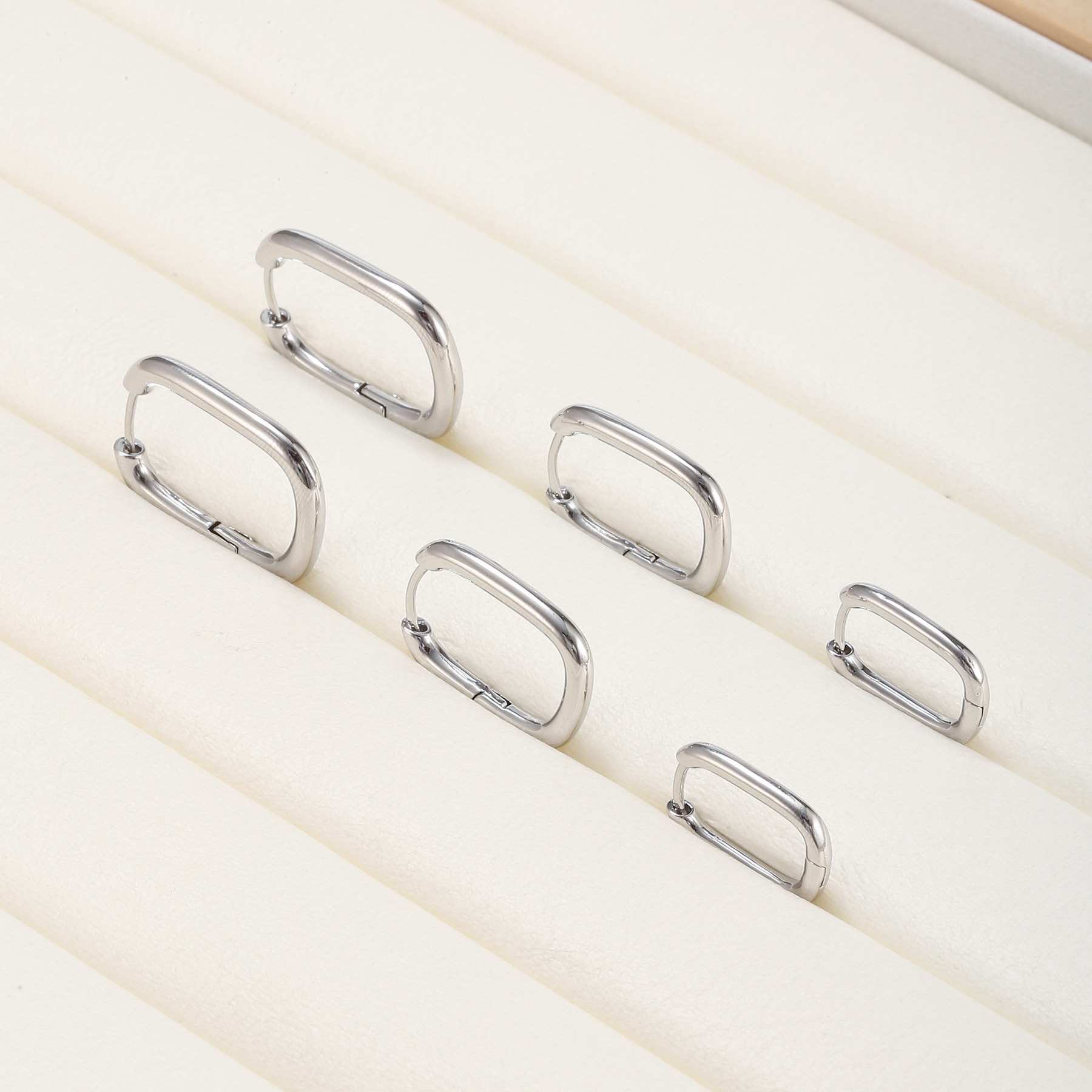 simple 18K real gold copper zirconium smooth earrings women