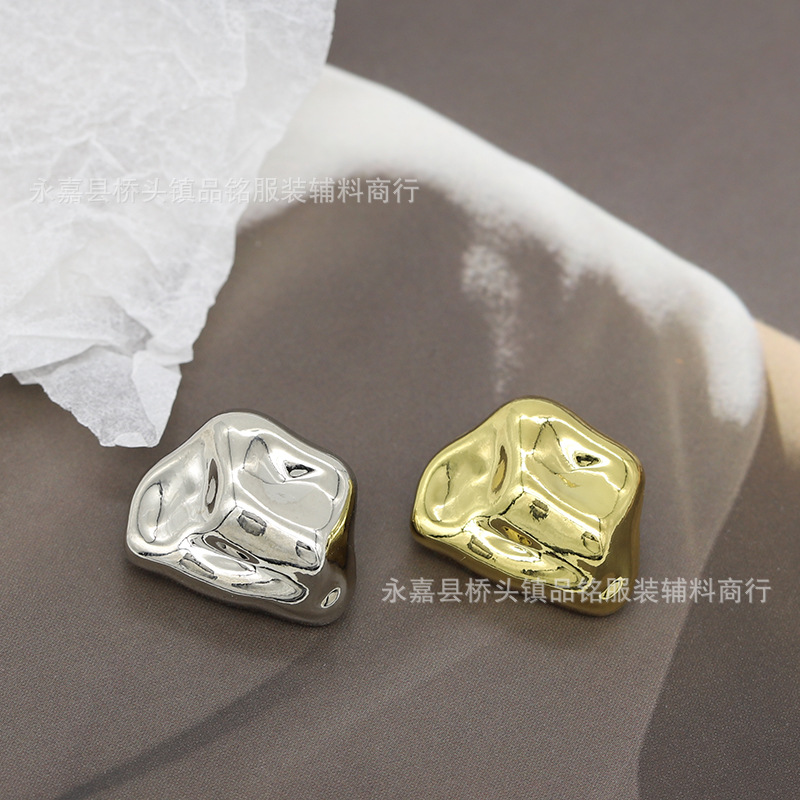 法式简约梯形凹凸面金属纽扣男女衬衫毛衣扣子大衣西装外套装饰扣