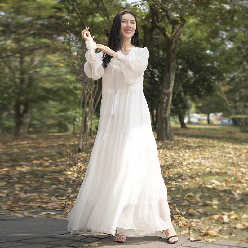 Sanya Beach Dress for Women, Summer Seaside Vacation Dress, Fairy-Like Travel Photo Outfit, Ankle-Length Dress, Super Fairy-Like Sanya Beach Dress for Women, Summer Seaside Vacation Dress, Fairy-Like Travel Photo Outfit, Ankle-Length Dress, Super Fairy-Like