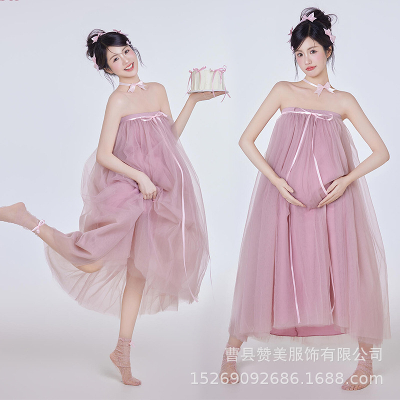 影楼の新型の早春の小清新な妊婦は服を撮影します。