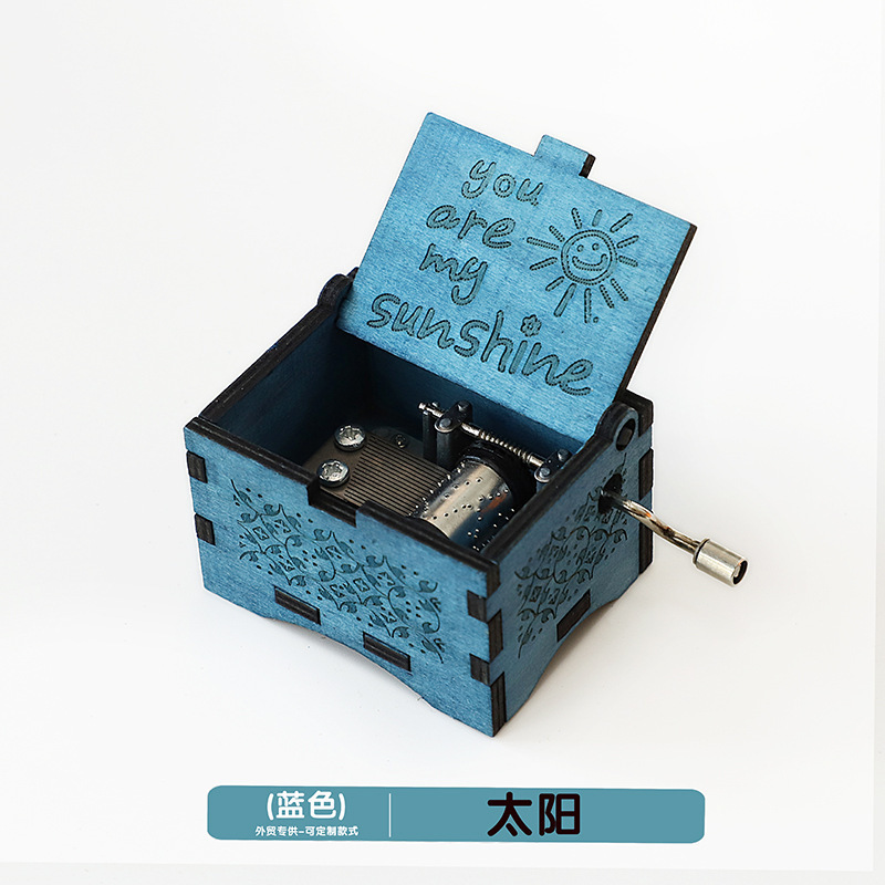 木製オルゴール置物クラシック彫刻手回し音楽ボックスクリスマス工芸品プレゼント現物|undefined
