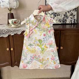 6705 女童夏季旗袍儿童国风唐装薄款2025新款宝宝夏季汉服连衣裙