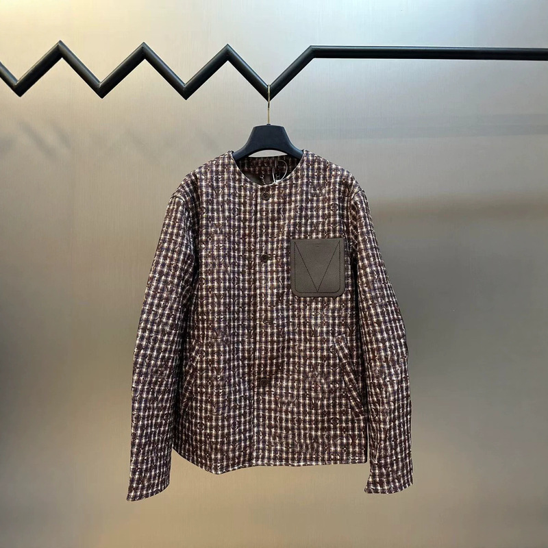 2026 Spring and Autumn Business Fashion Collarless Tweed Jacket Men's Long Sleeve Jacket
