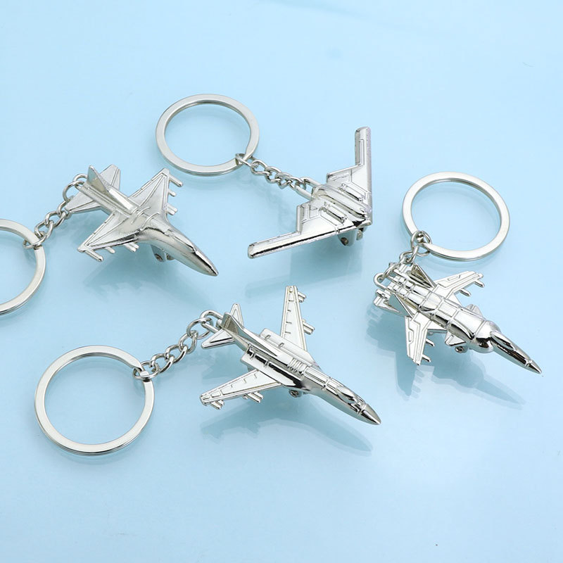 Creative Metal Airplane Keychain Model Airplane Keychain Pendant Mini Simulation Engine Aviation School Event Gift