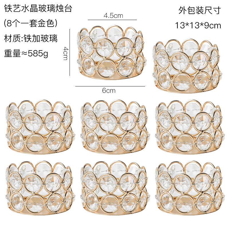 人気クロスボーダー北欧水晶ろうそく器金属置物円形燭台客間食卓ろうそく夕食道具|undefined