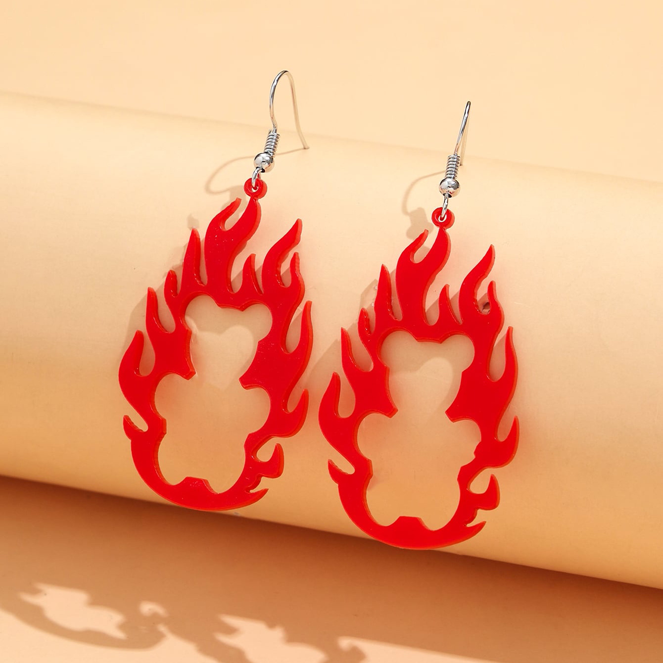 Retro Creative Acrylic Hollow Flame Earrings display picture 1