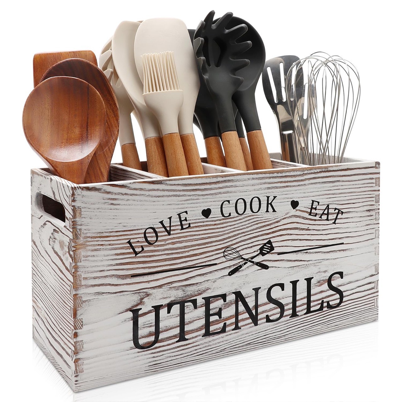 Country Style Wooden Tableware Rack Homestay Restaurant Storage Box Knife and Fork Fit Box Removable Kitchen Solid Wood Tableware Box