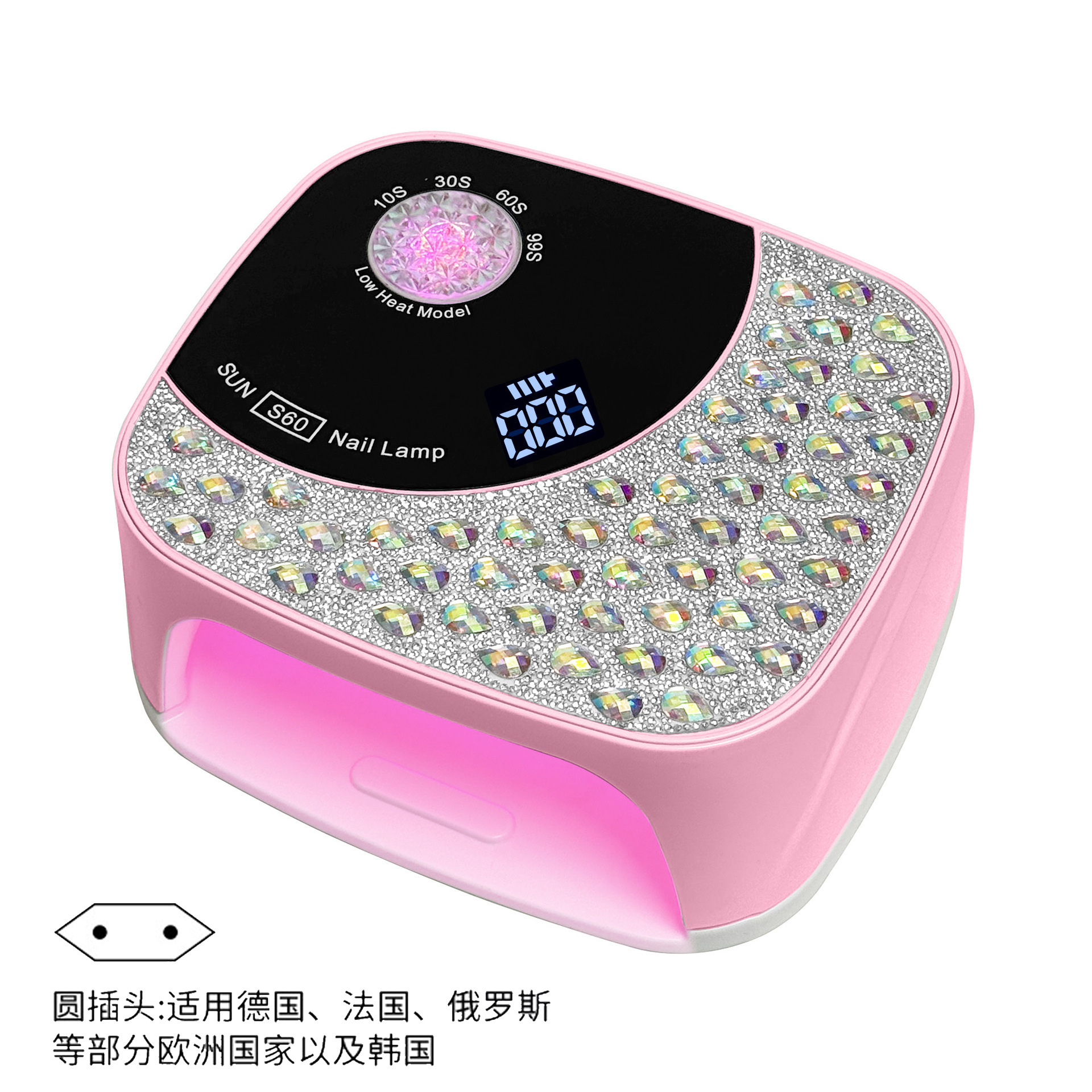 Nueva lámpara UV S60 transfronteriza para secado de uñas, máquina de uñas enchufable, secador de esmalte de uñas en gel, lámpara UV para uñas.