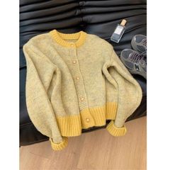 小香風三色の短いセーターのコートは女性の秋冬のだらだらしています。
