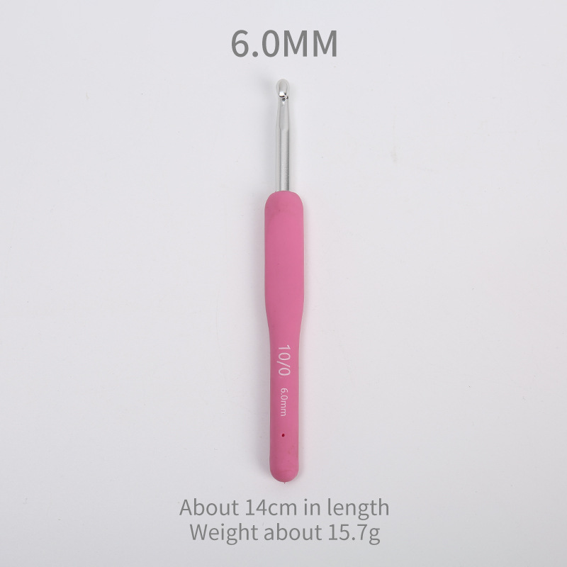 Fabricante rosa mango suave hilo de ganchillo tejido de ganchillo de una sola cabeza sólido TPR hilo de ganchillo sombrero muñeca gancho puntada