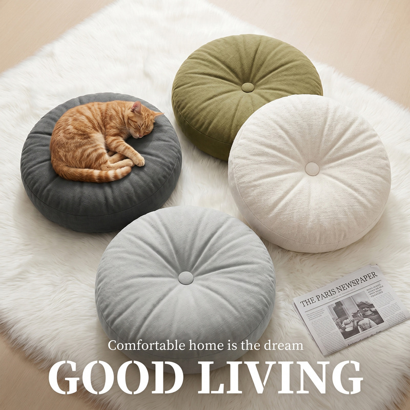 Futon cushion, tatami cushion, home floor cushion, balcony meditation cushion, bay window round chair cushion Futon cushion, tatami cushion, home floor cushion, balcony meditation cushion, bay window round chair cushion