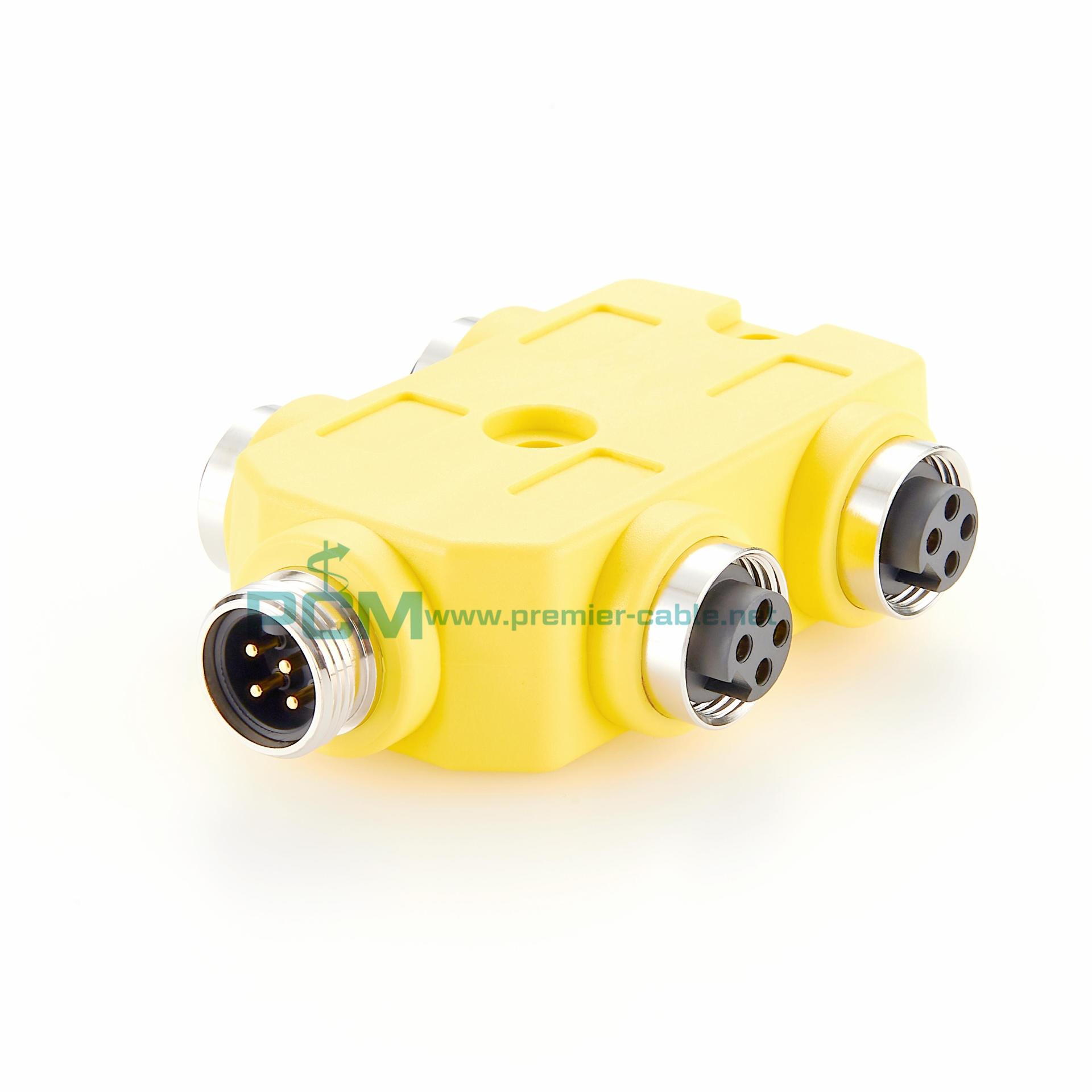 接线端子块 7/8电源分配器分线盒集线器4端口8端口3芯4芯5芯 IP67