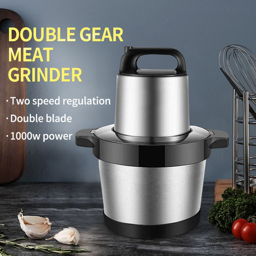 Cross-border electric meat grinder stainless steel blender household glass garlic minced vegetable cooking machine wholesale