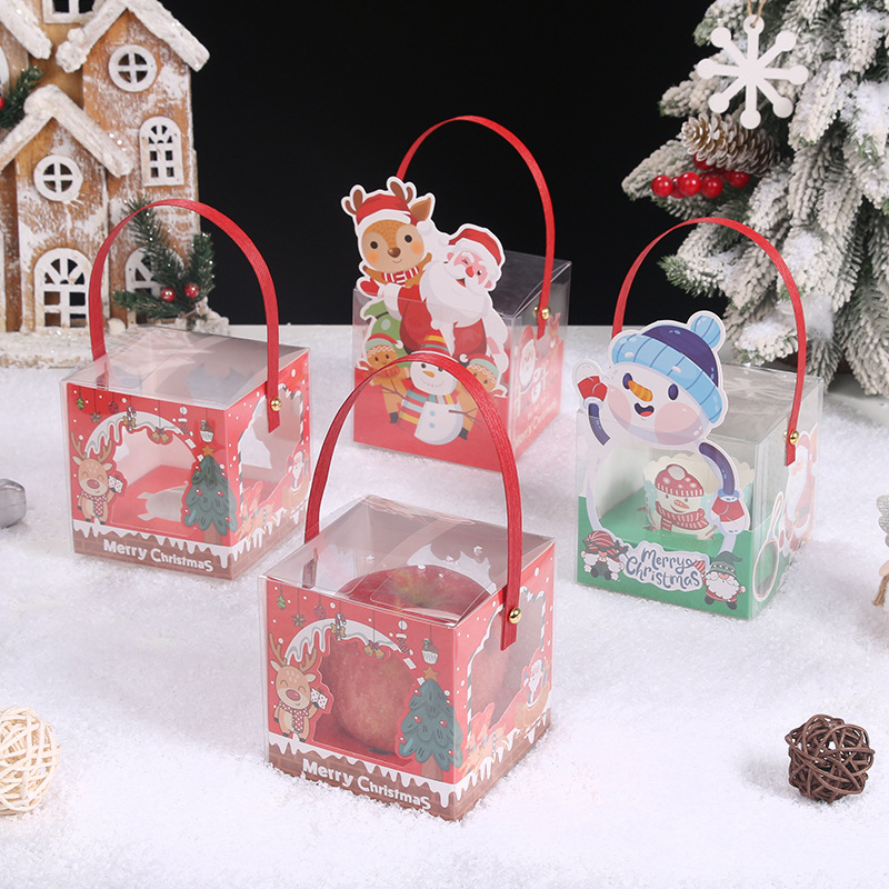 Caja de Apple de Navidad de dibujos animados caja de regalo para niños Caja de pastel de taza de papel