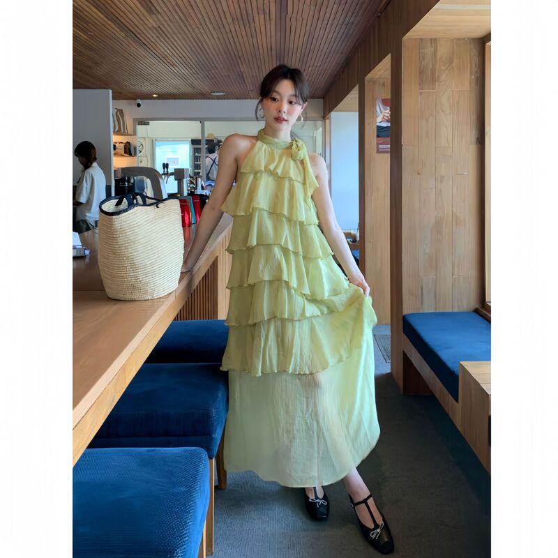 Newopenoriginal25 Summer French Romantic Beautiful Cake Dress Elegant Sleeveless Dress for Women S5260
