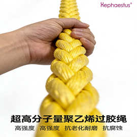 超高分子量聚乙烯过胶绳耐磨抗老化超强拉力大力马缆绳订制吊装绳