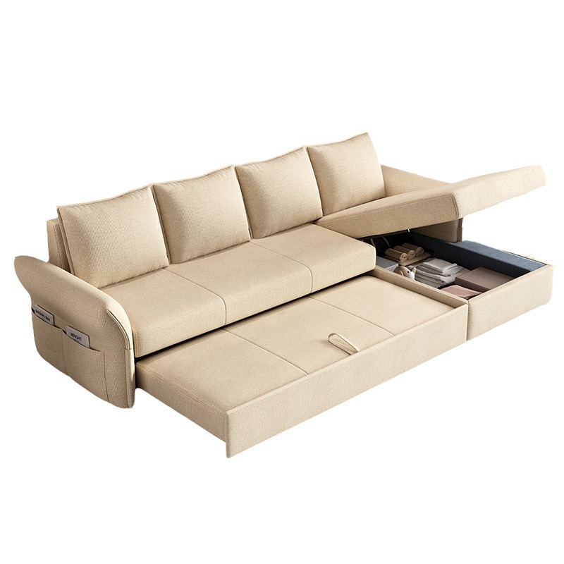 Combinación simple y multifuncional de sofá cama plegable de pequeño tipo de sala de estar de apartamento de almacenaje VIP desmontable sofá de esquina
