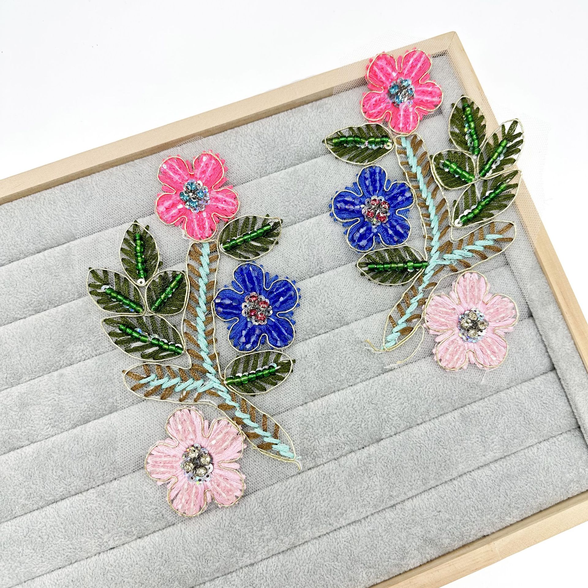 蕾丝彩色对花 新款女装童装立体花朵粘花婚纱礼服饰品DIY装饰辅料