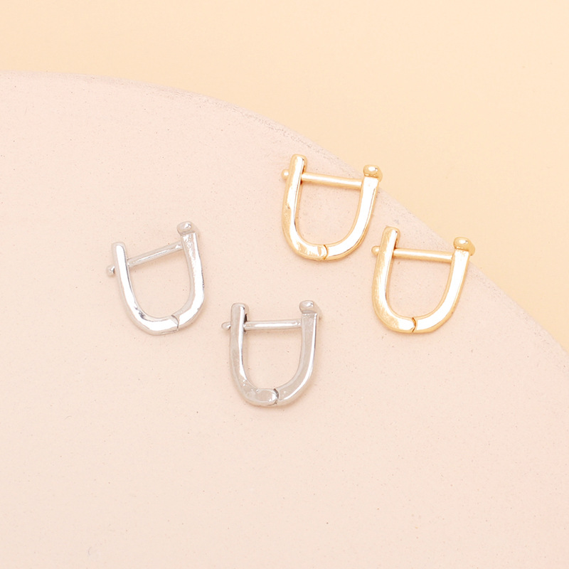 1g Weight Earrings Classification Wedding, Travel Occasion Women'S Gender Gold, Silver Color Nihaojewelry Retro Simple Geometric U-shaped Earrings Wholesale Jewelry 6