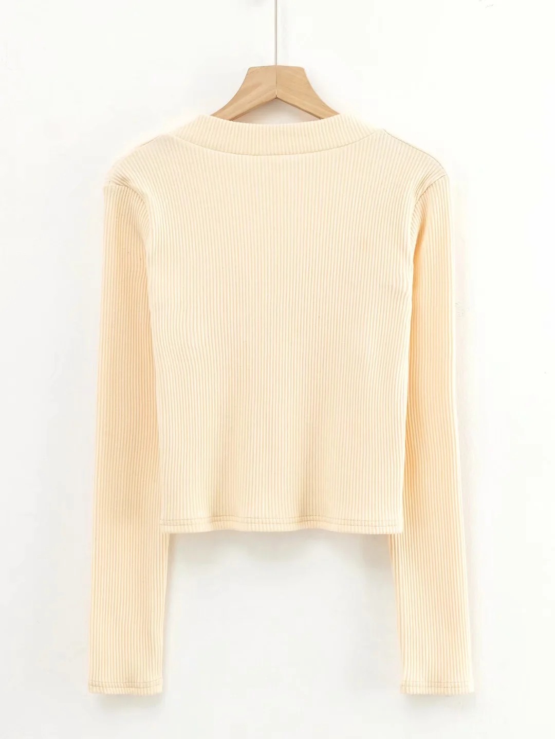 square neck stretch long-sleeved t-shirt  NSHS29378