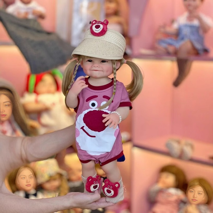 Muñeca realista Raya de silicona completa de 55 cm, resistente al agua, puede apoyarse contra la pared, la muñeca con hoyuelos más vendida en OZON.